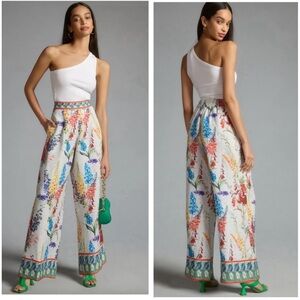 Ranna Gill Printed Floral Wide Leg Pants Size Small New With Tags!